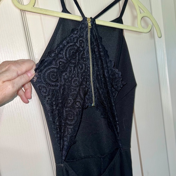 🇺🇸 LADIES BLACK JUMPER WITH LACE BACK SIZE SMALL - Picture 2 of 4